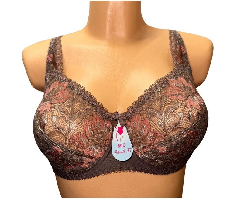 Bra with a half-padded cup, brown