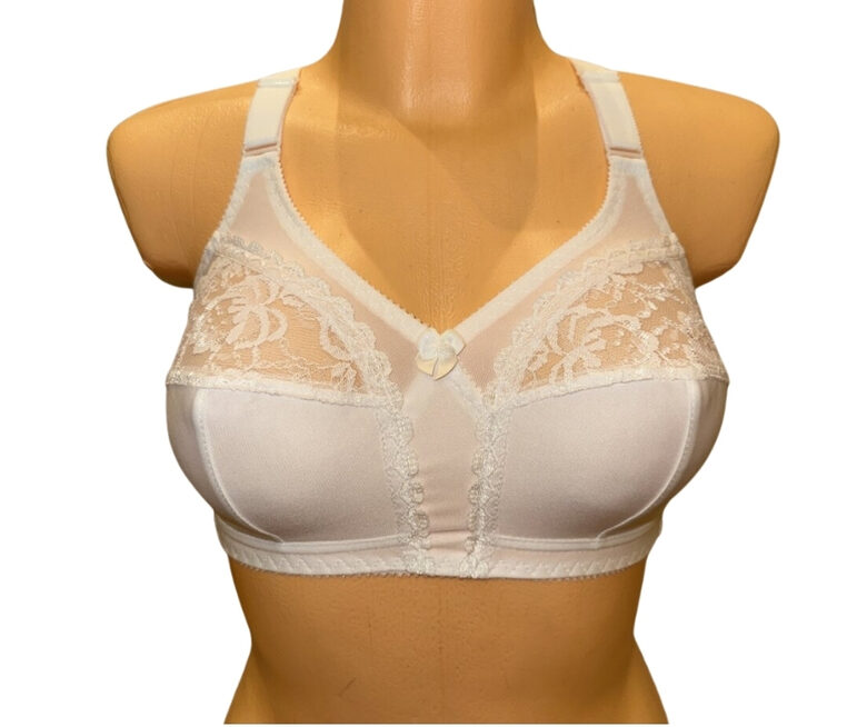 Бюстгальтер из хлопка для большой груди, белый