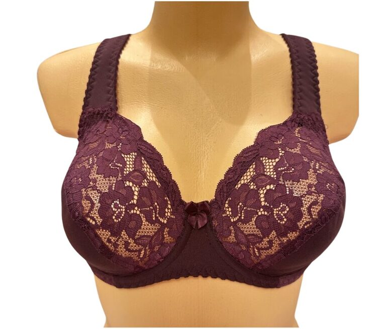 Shaping underwired bra, plum