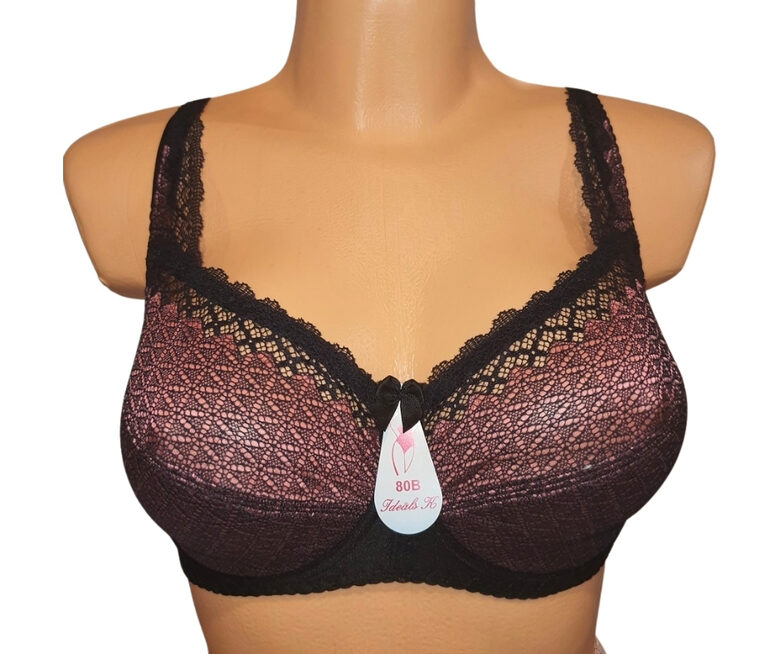 Bra with a half-padded cup, burgundy