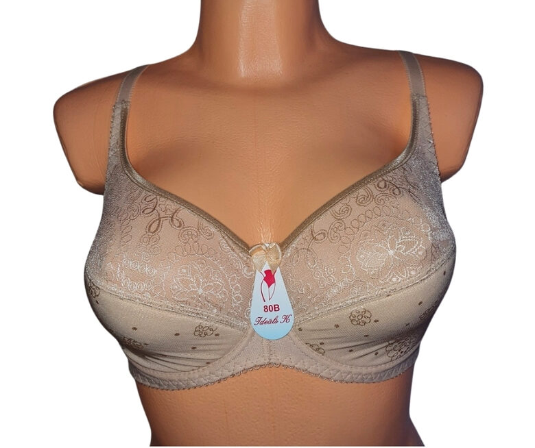 Bra with a half-padded cup, beige 