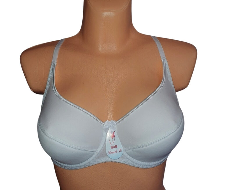 Bra with a half-padded cup, milky