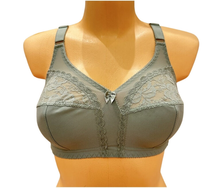 Cotton bra for large breasts, pistachio