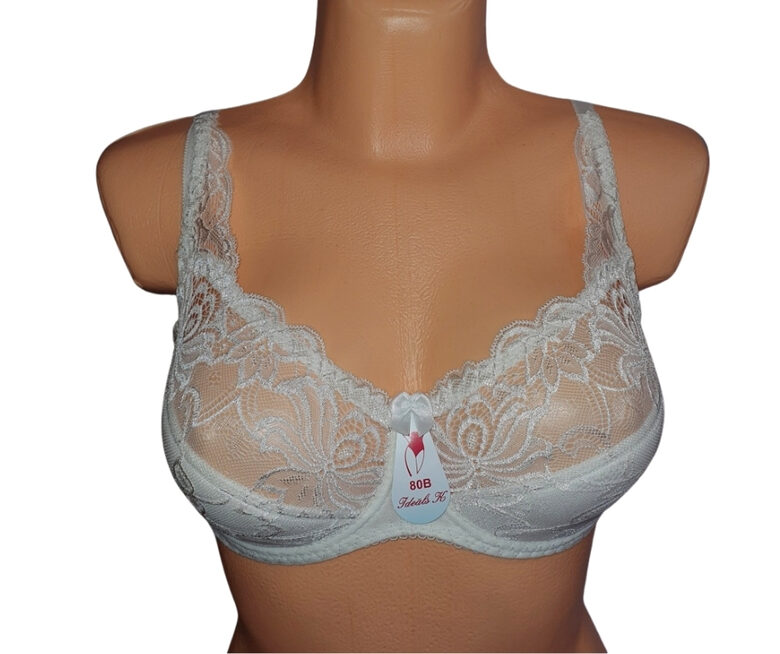 Bra with a half-padded cup, white