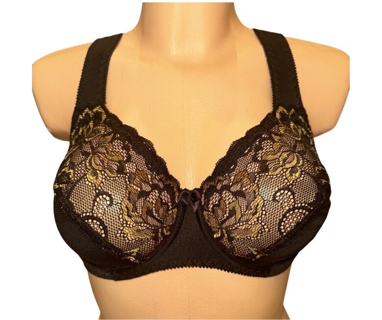 Shaping underwired bra, chocolate with gold