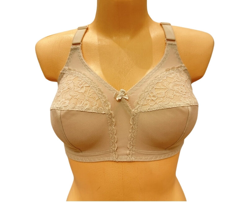 Cotton bra for large breasts, beige