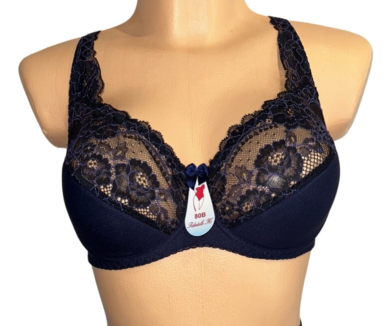 Bra with a half-padded cup, dark blue