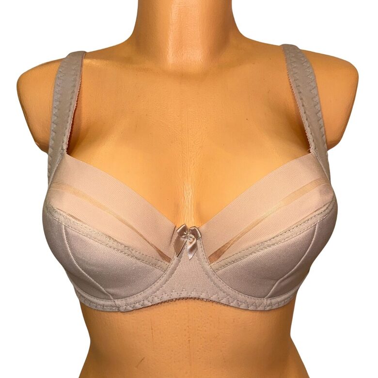 Bra with Thin Padding in Beige Color