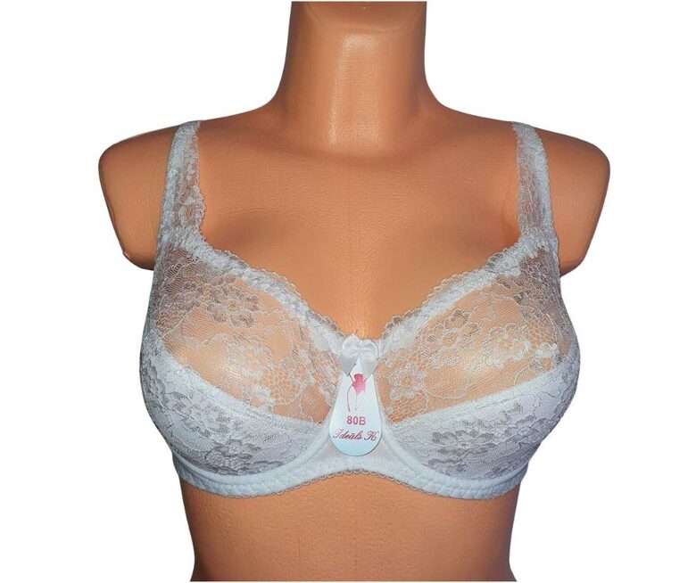 Bra with a half-padded cup, white