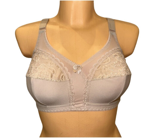 Krūšturis lielām krūtīm no kokvilnas, piona krāsā