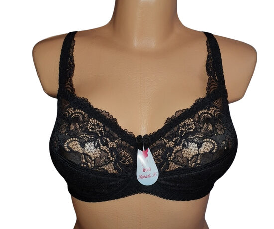 Krūšturis ar puspolsterētu bļodiņu, melns ar zeltaini brūnu