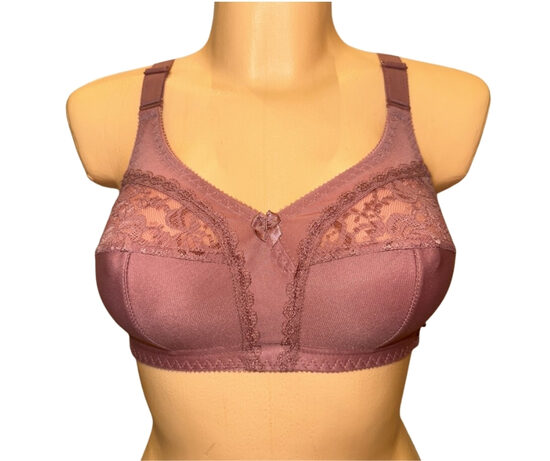 Krūšturis lielām krūtīm no kokvilnas, flamingo krāsā