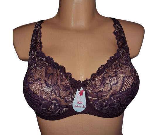 Krūšturis ar puspolsterētu bļodiņu, tumši violets