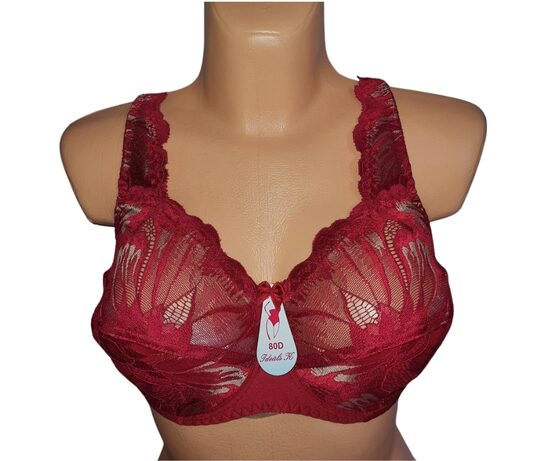 Krūšturis apjomīgām krūtīm, sarkans