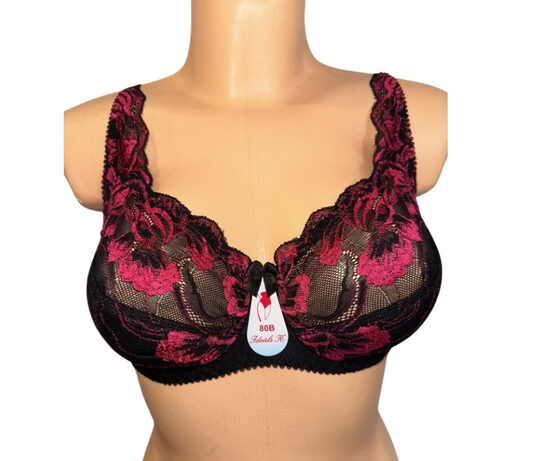 Krūšturis ar puspolsterētu bļodiņu, bordo