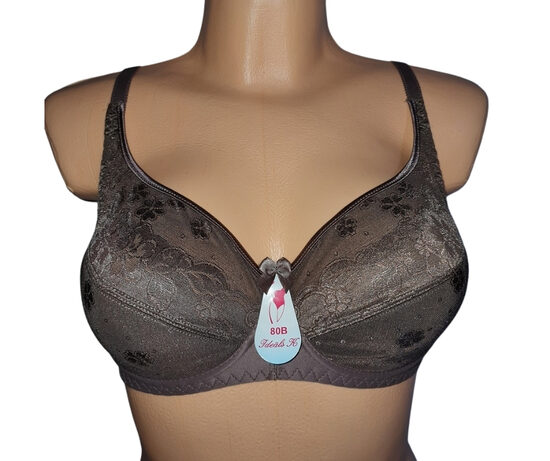 Krūšturis ar puspolsterētu bļodiņu, brūns ar grafīta pelēku