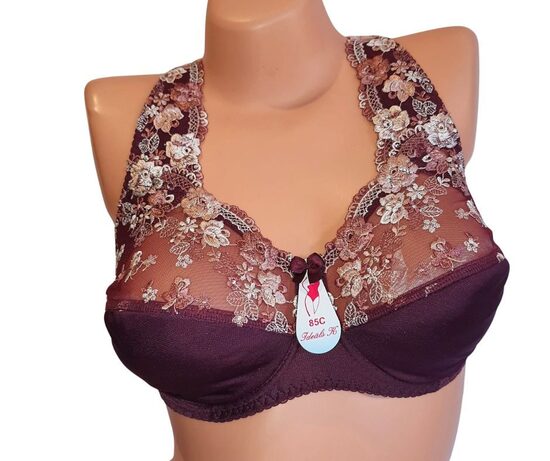 Krūšturis apjomīgām krūtīm, bordo