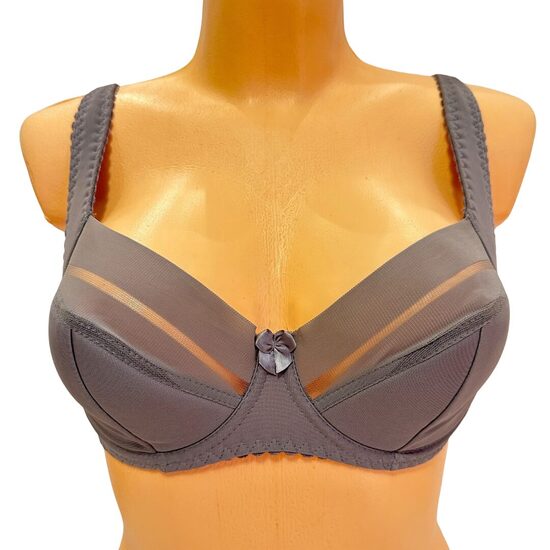 Krūšturis ar plānu porolonu brūnganpelēkā krāsā